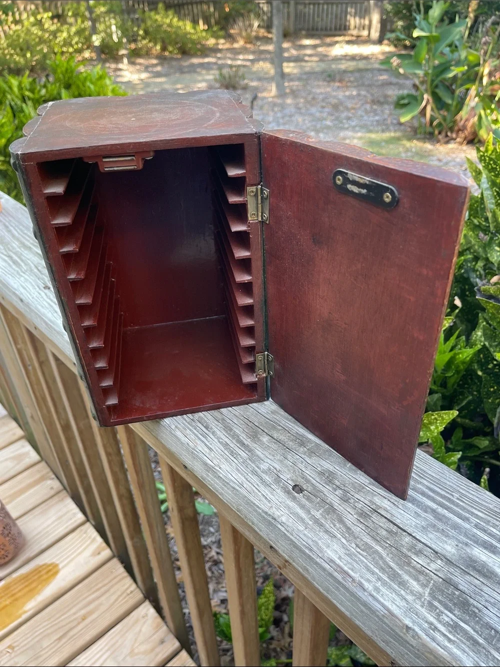 Vintage Faux Leatherbound Books Wood CD Holder Storage Cabinet